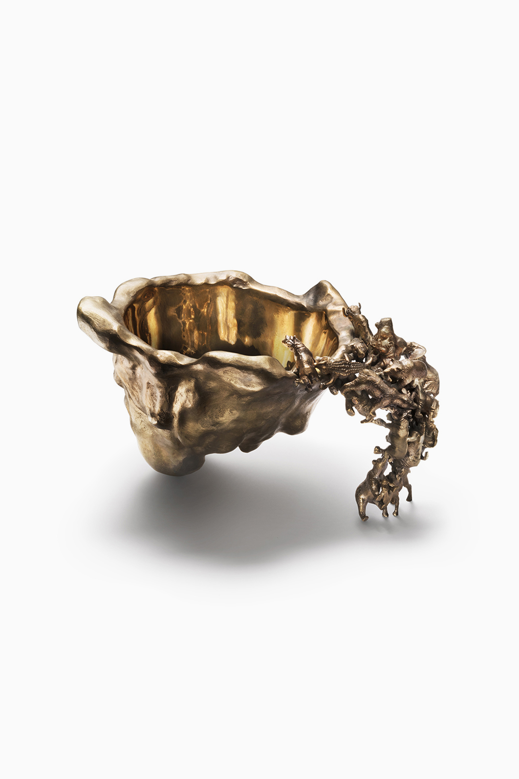 golden bowl with animals designed by campana brothers